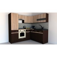 Bucatarie de Colt GENA NEW 7 DR. 180-210, Cu Corp de Cuptor, Wenge / Stejar Sonoma